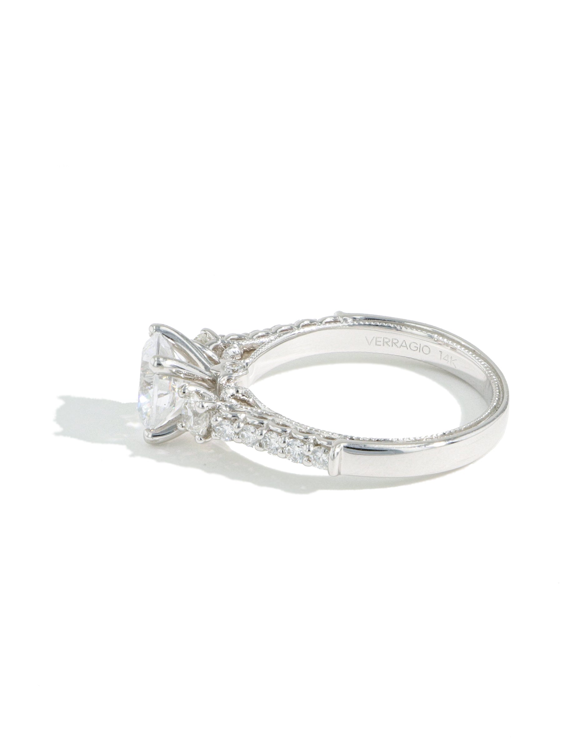 Verragio Classic Round Diamond Three Stone Engagement Ring Setting