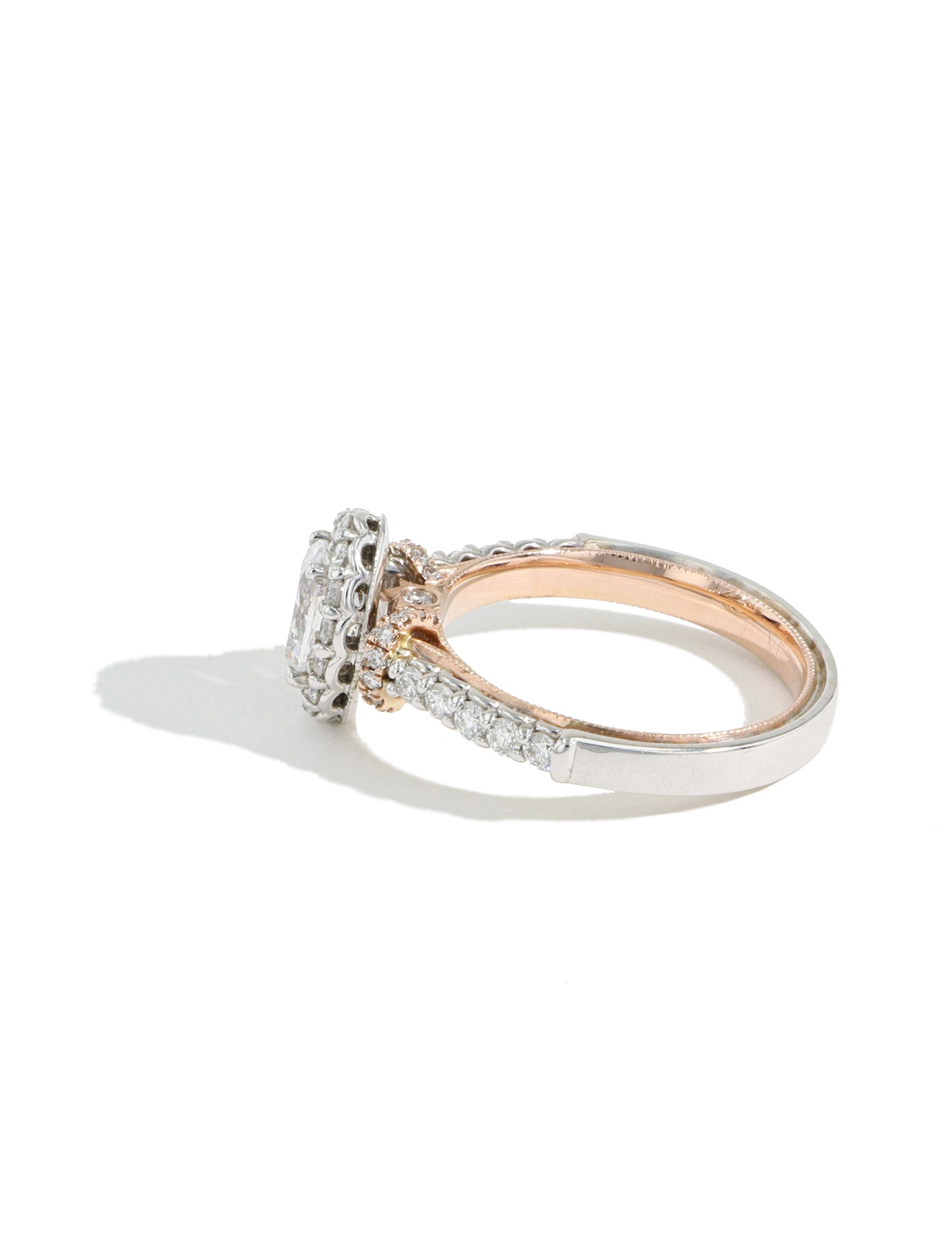 Verragio Classic Two Tone Oval Halo Engagement Ring Setting