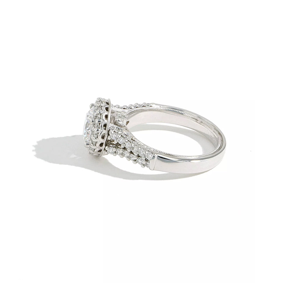 Verragio Classic Round Diamond Halo Pave Engagement Ring Setting