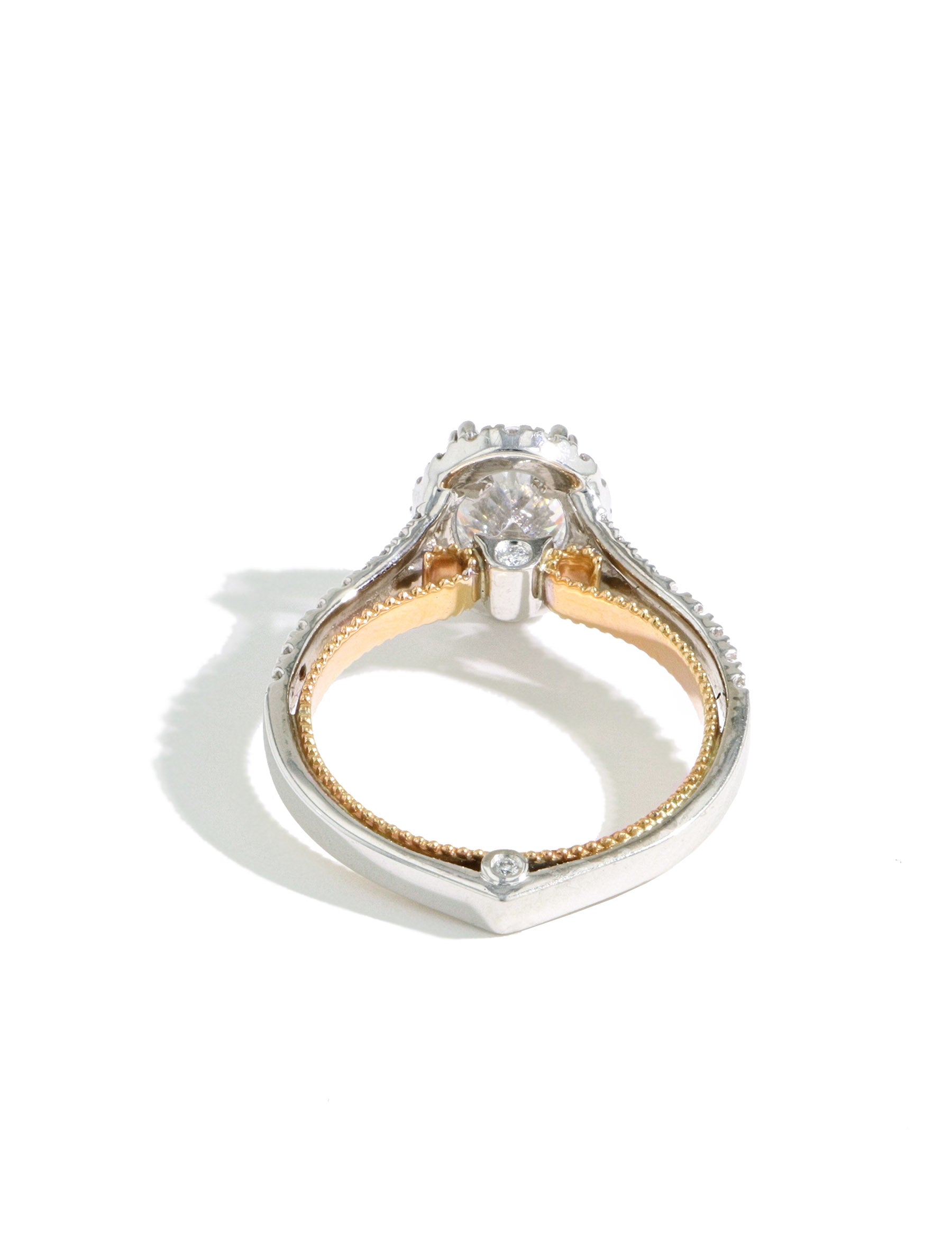 Verragio Couture Two Tone Oval Halo Engagement Ring Setting