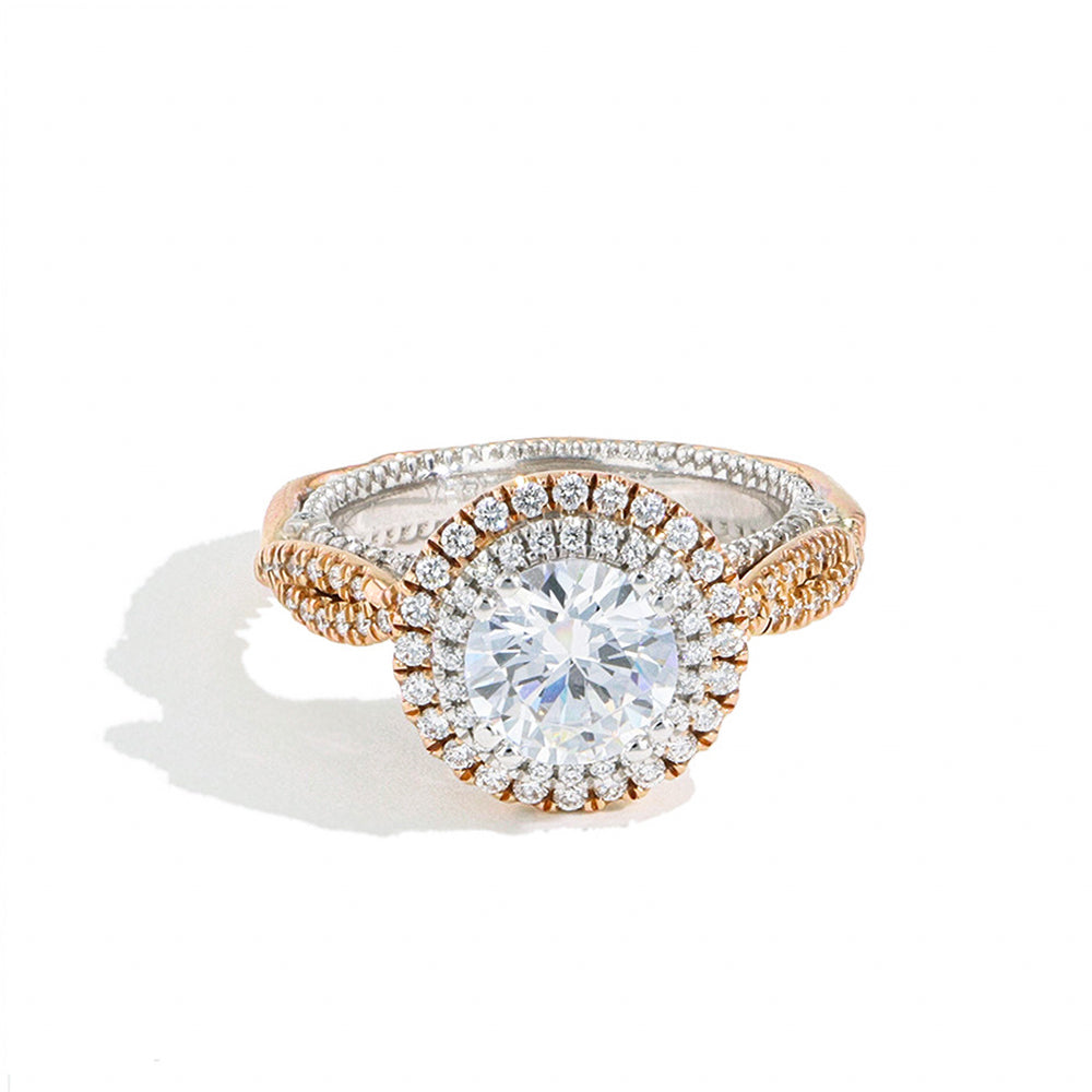 Verragio Venetian Two Tone Round Double Halo Engagement Ring Setting
