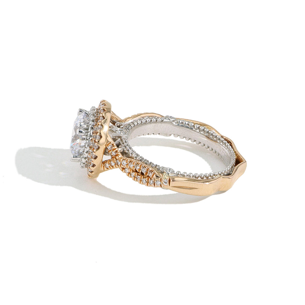 Verragio Venetian Two Tone Round Double Halo Engagement Ring Setting