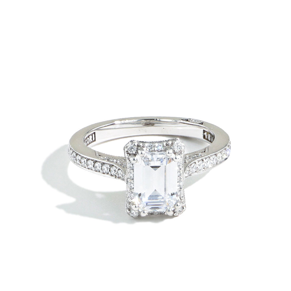 Tacori Dantela Emerald Cut Bloom Engagement Setting