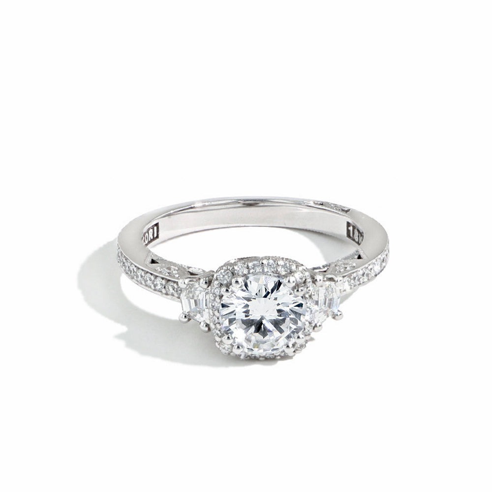 Tacori Dantela Round Side Stone Diamond Engagement Ring Setting