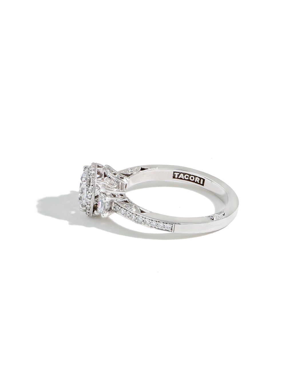 Tacori Dantela Round Side Stone Diamond Engagement Ring Setting