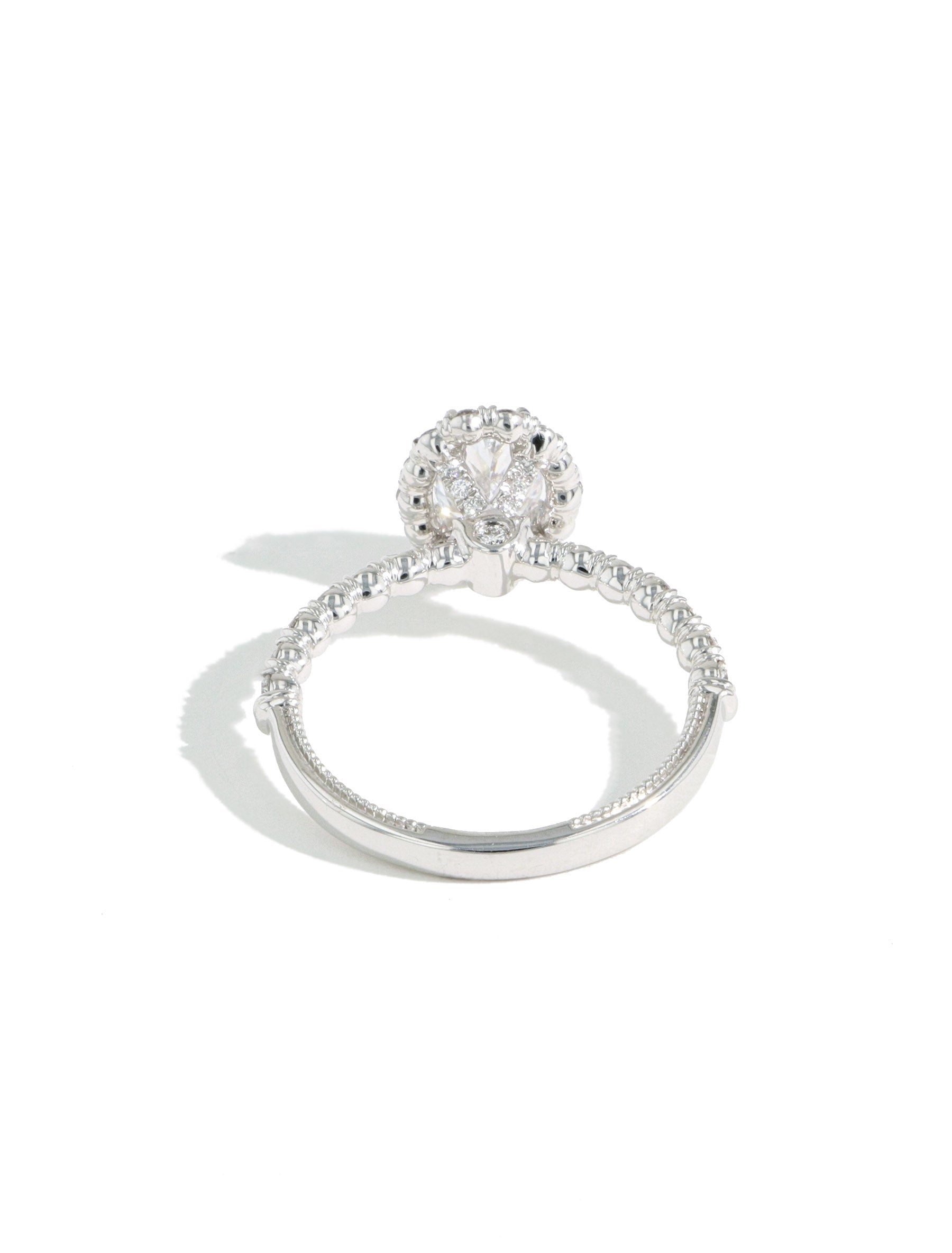 Verragio Classic Oval Halo Pave Engagement Ring Setting in White Gold