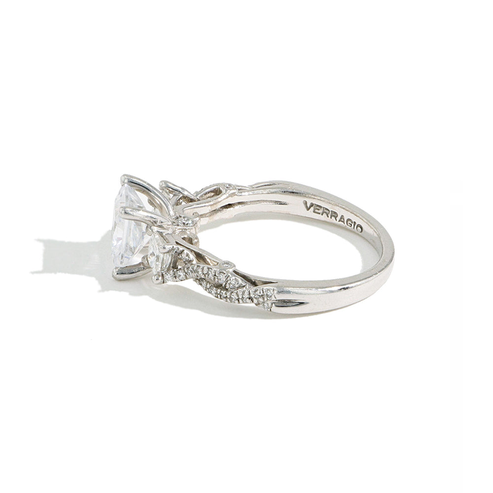 Verragio Insignia Three Stone Princess Cut Vintage Engagement Ring Setting