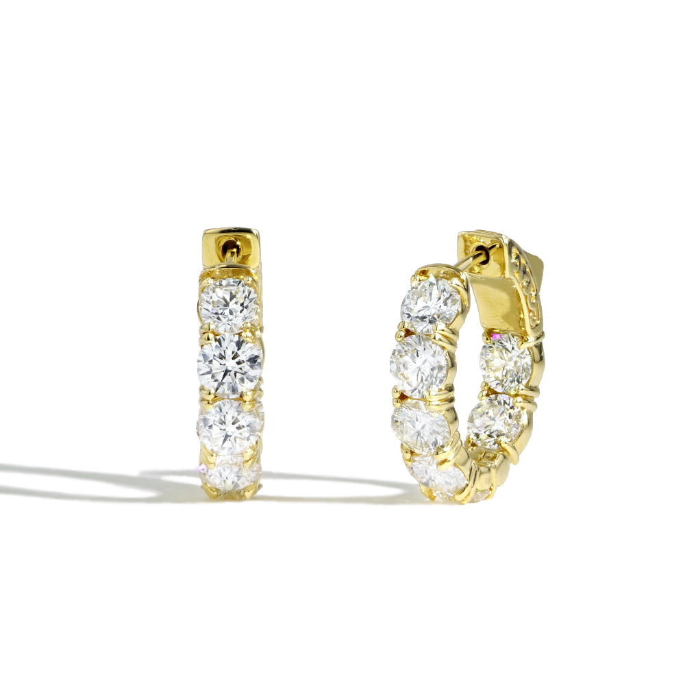 7.40ctw Oval Diamond Hoop Earrings