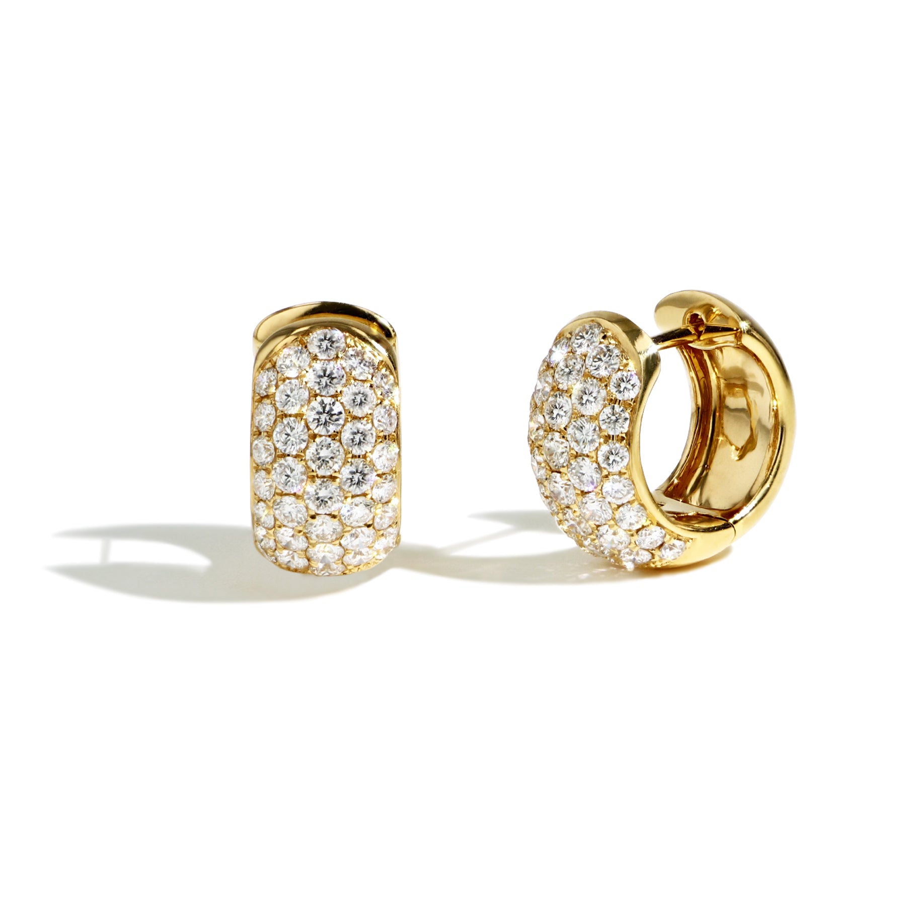 2.76ctw Pavé Diamond Wide Huggie Earrings