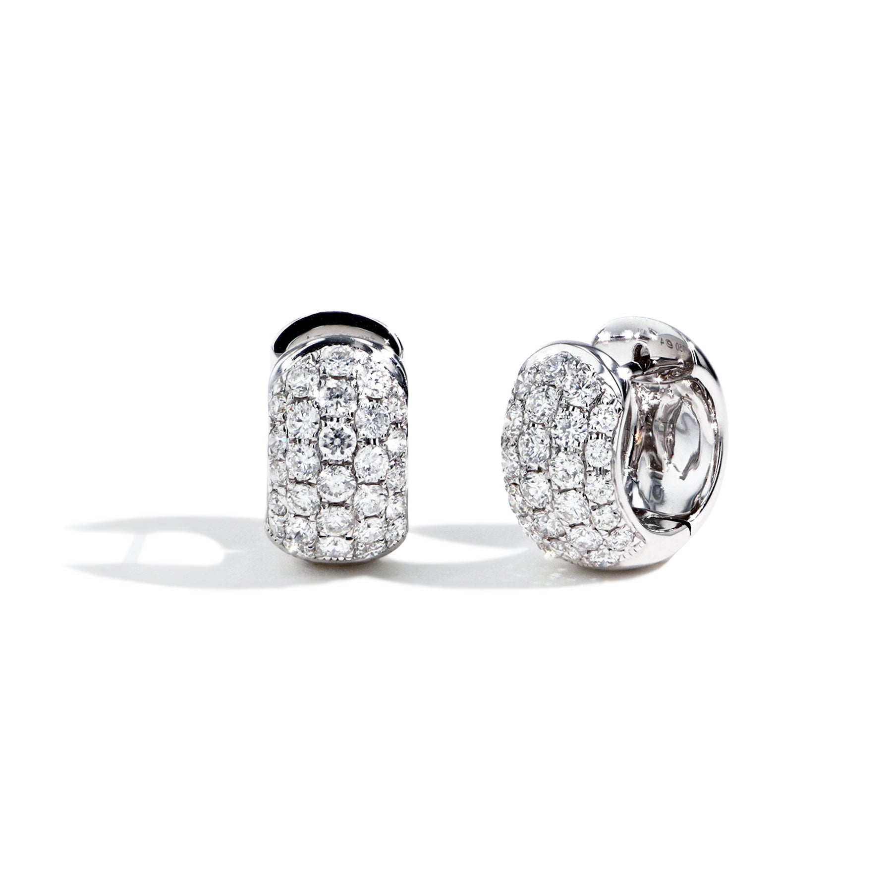 2.09ctw Pavé Diamond Wide Mini Huggie Earrings
