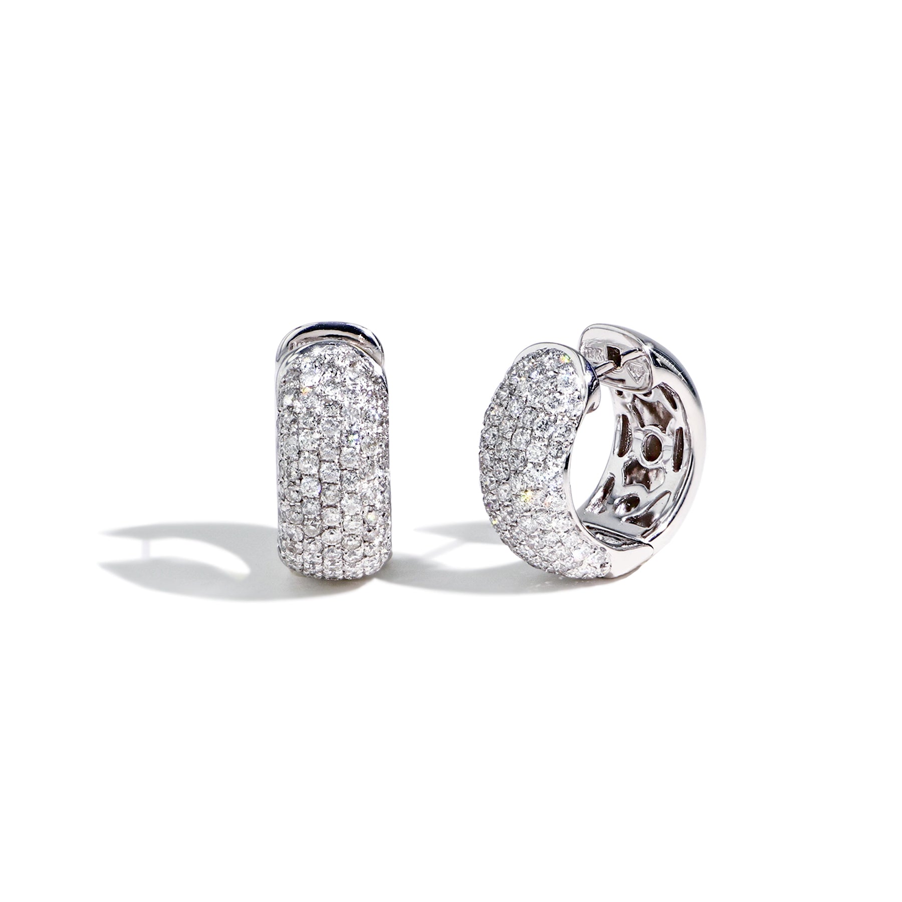 1.88ctw Pavé Diamond Wide Huggie Earrings