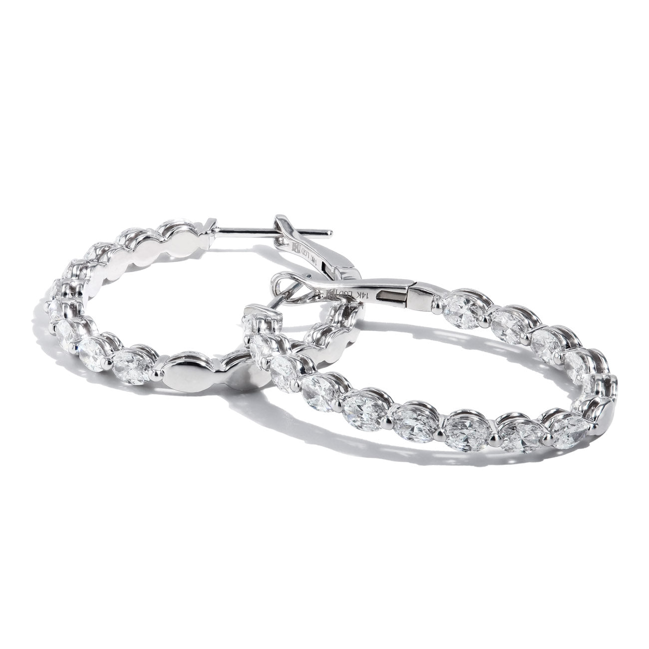 4.04 Carat Oval Lab Grown Diamond Hoop Earrings