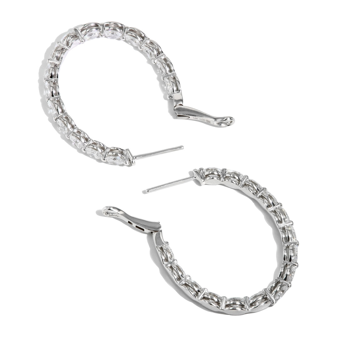 4.04 Carat Oval Lab Grown Diamond Hoop Earrings
