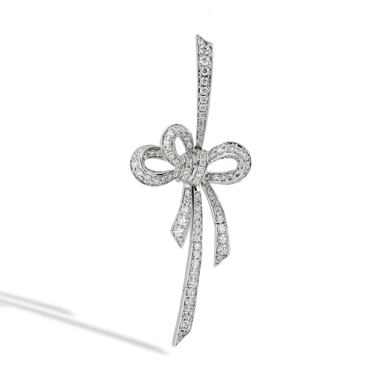 Diamond Pavé Bow Drop Earrings