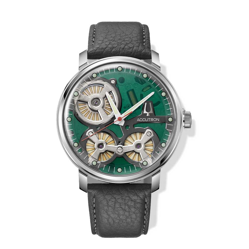 Accutron Electrostatic Spaceview Green on Charcoal Strap