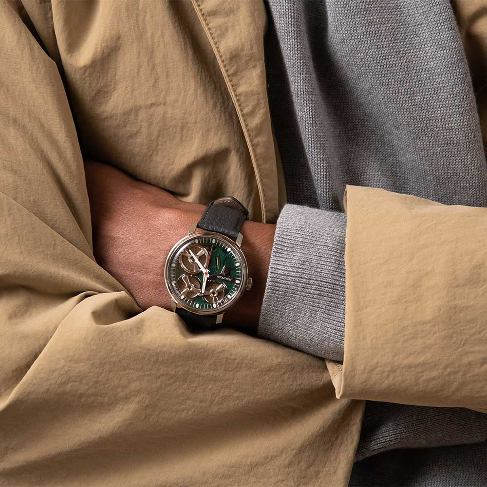 Accutron Electrostatic Spaceview Green on Charcoal Strap