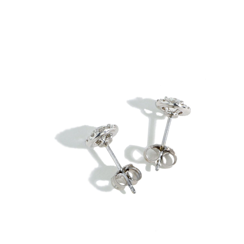 Private Label Diamond Halo Stud Earrings - 0.75 ctw