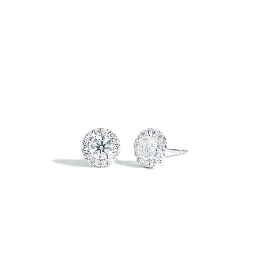 Private Label Diamond Halo Stud Earrings - 1.00 ctw