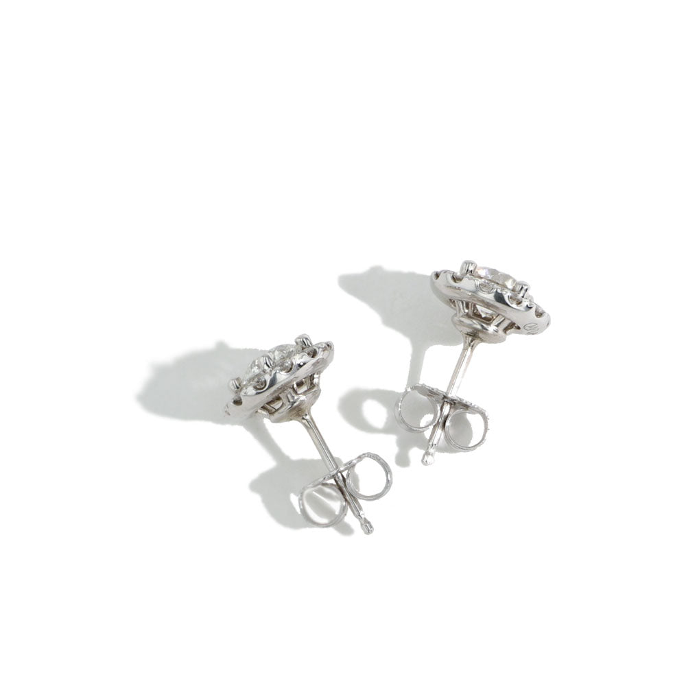 Private Label Diamond Halo Stud Earrings - 1.45tw