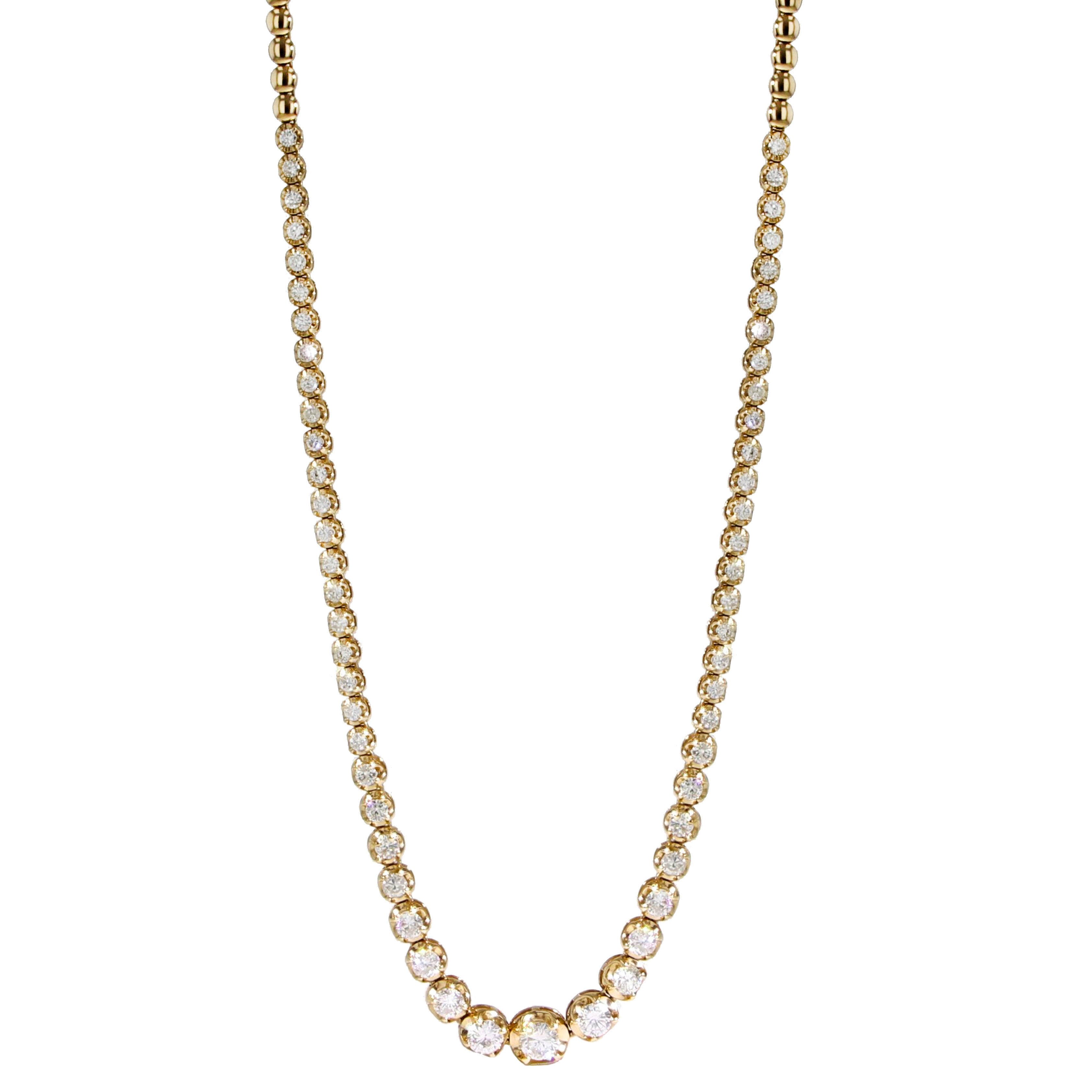 3 Carat Halfway Graduated Diamond Tennis Necklace