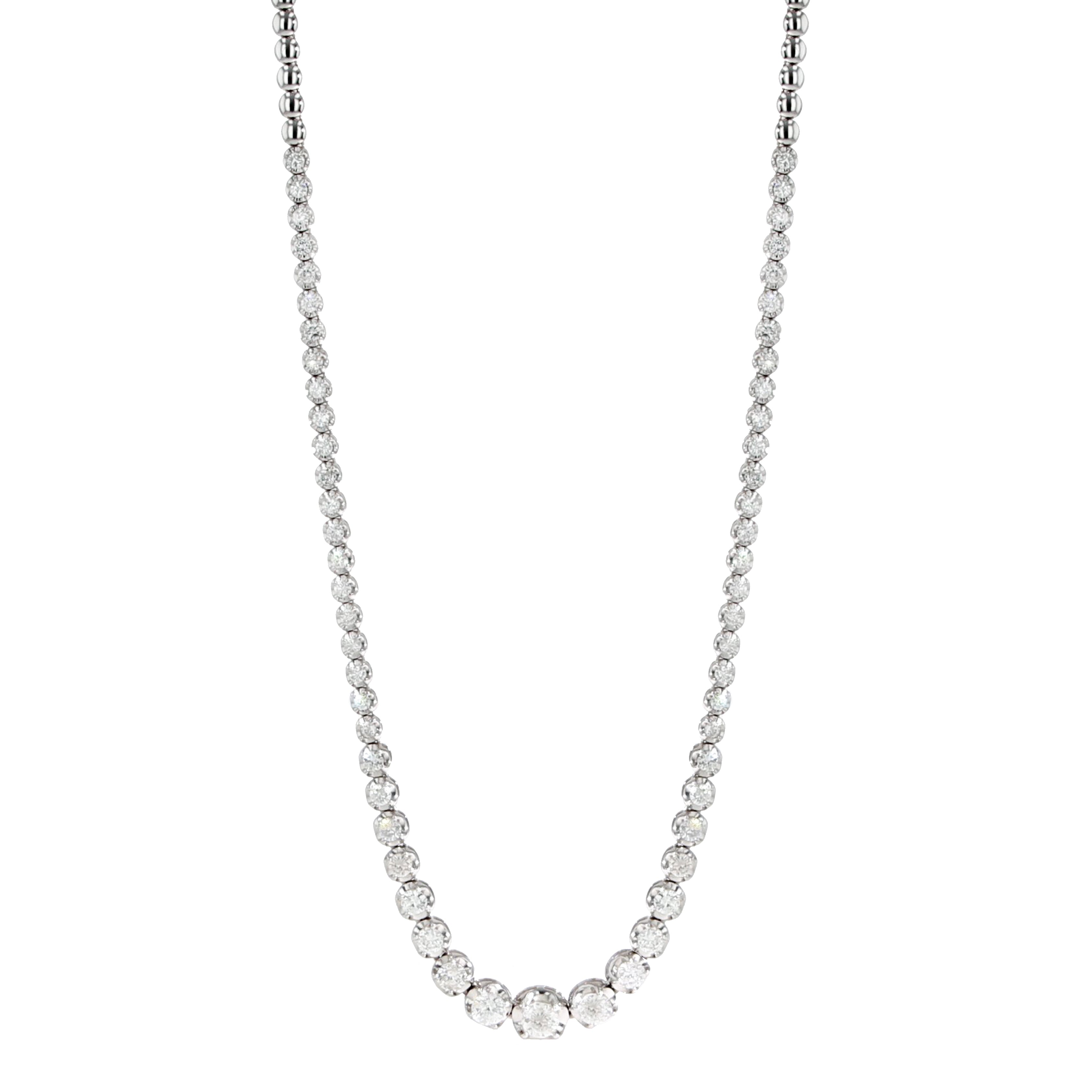 3 Carat Halfway Graduated Diamond Tennis Necklace