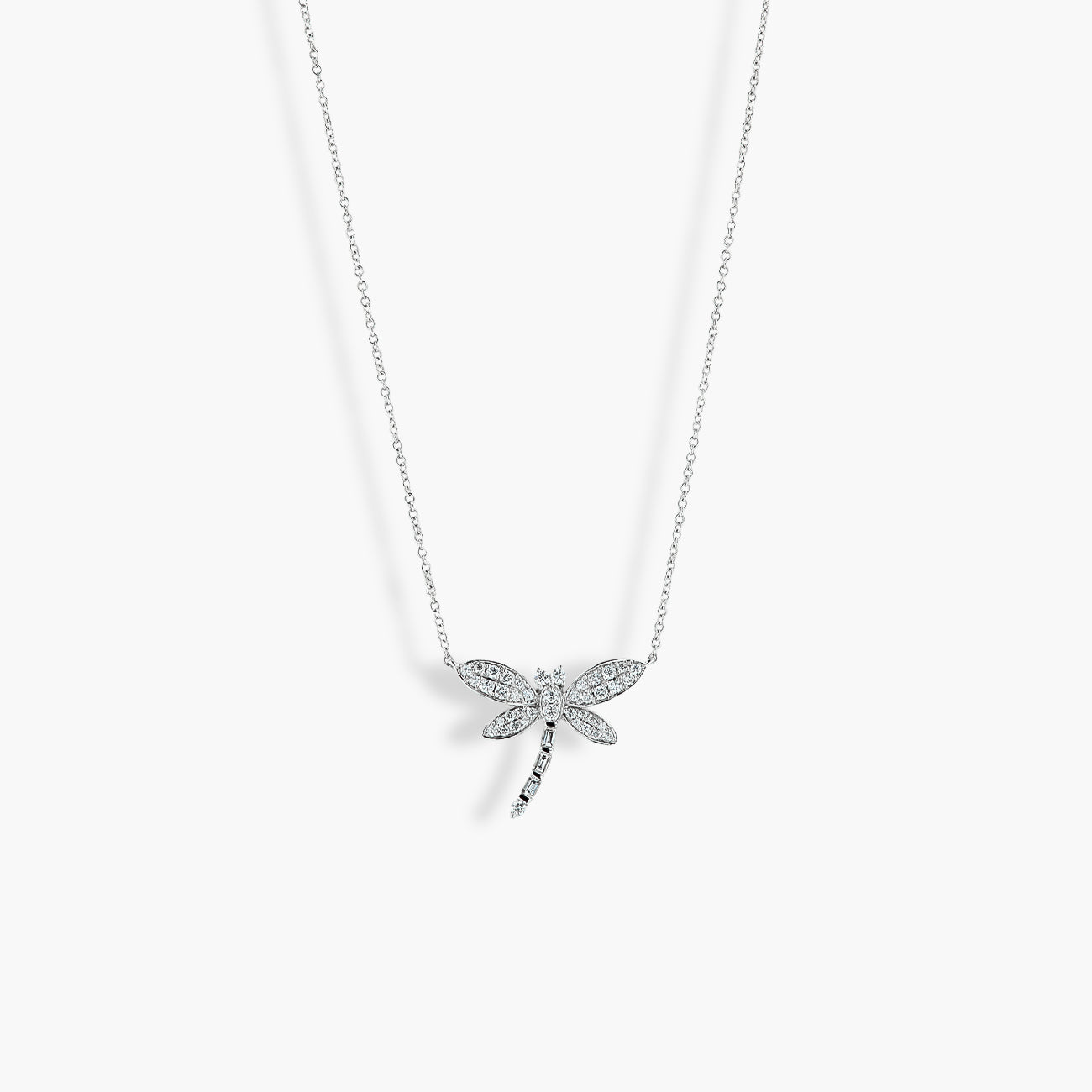 Diamond Dragonfly Pendant Necklace