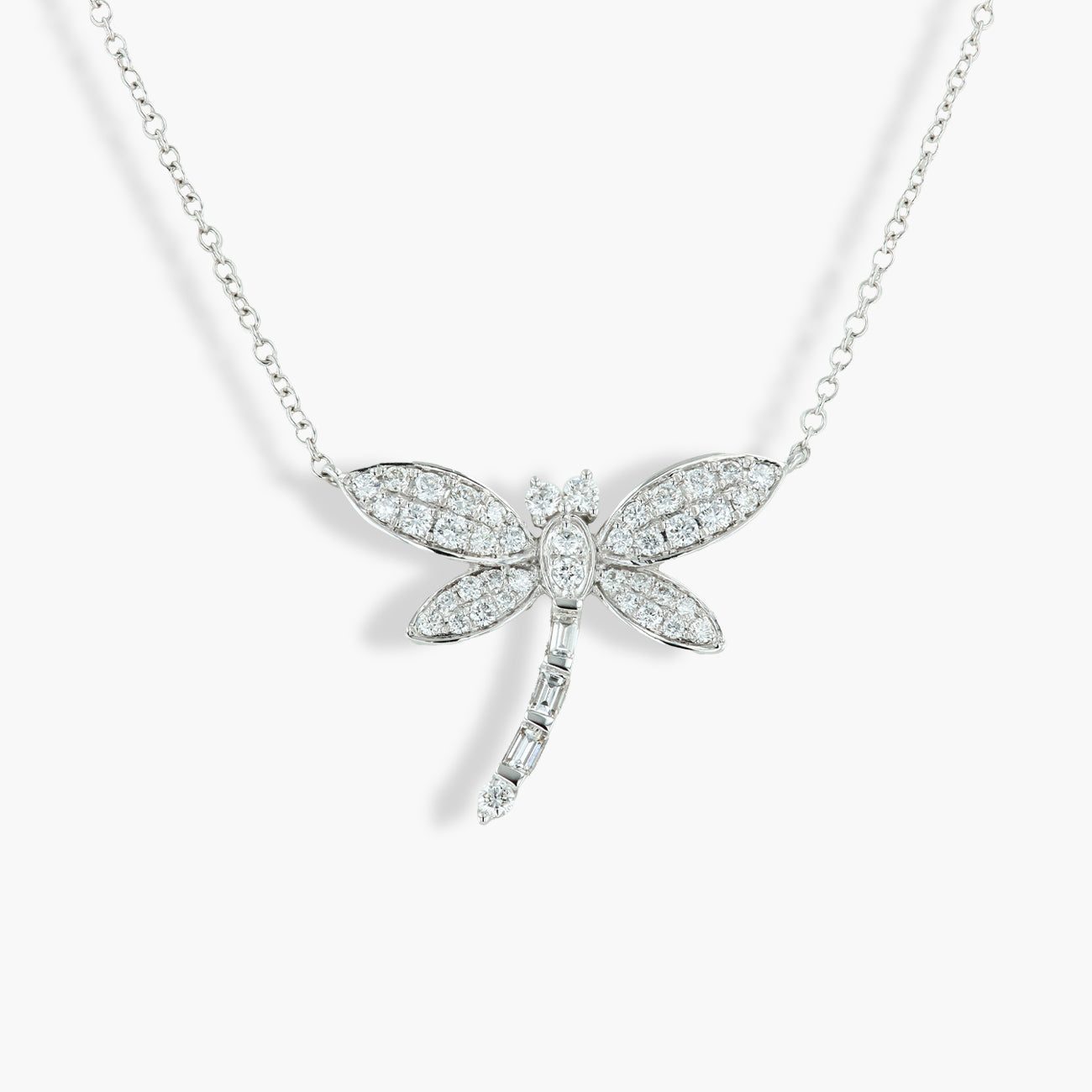 Diamond Dragonfly Pendant Necklace