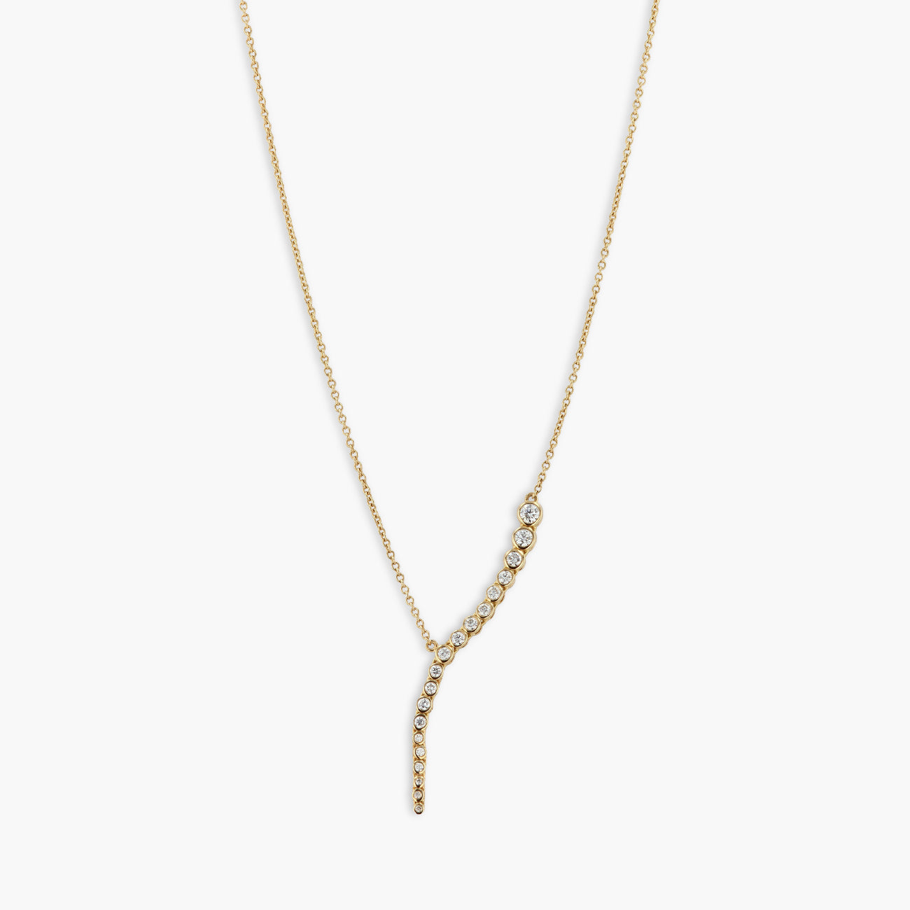 ONDYN Amazonia Diamond Bezel Necklace in 18K Yellow Gold