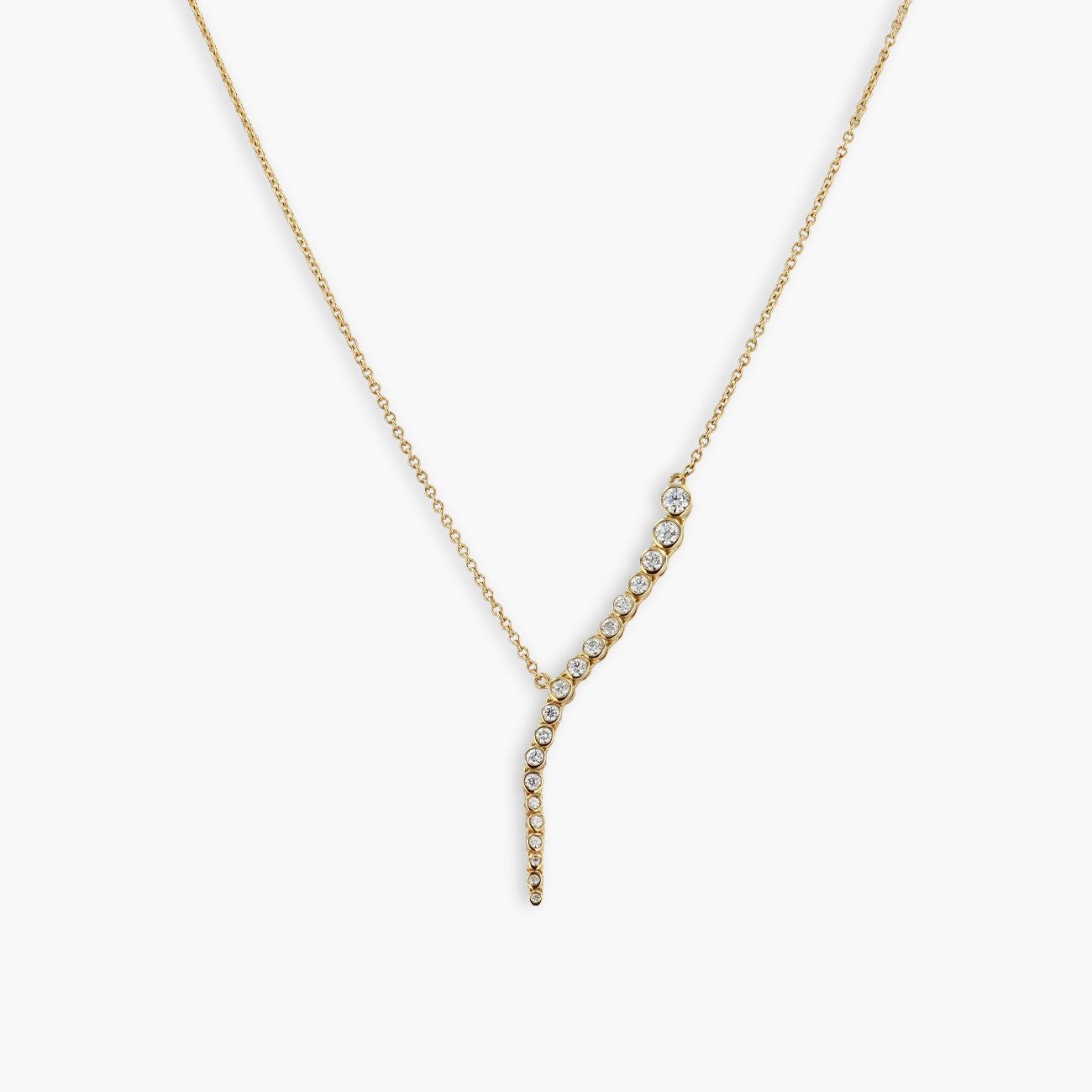 ONDYN Amazonia Diamond Bezel Necklace in 18K Yellow Gold