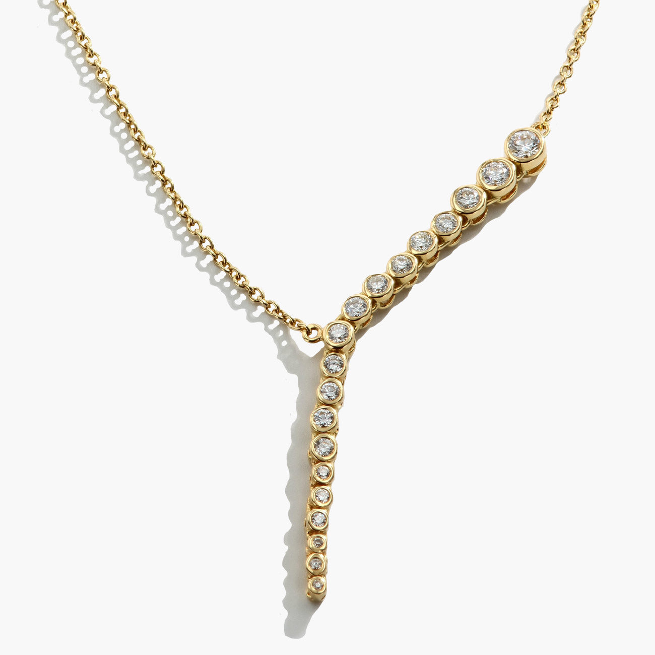 ONDYN Amazonia Diamond Bezel Necklace in 18K Yellow Gold