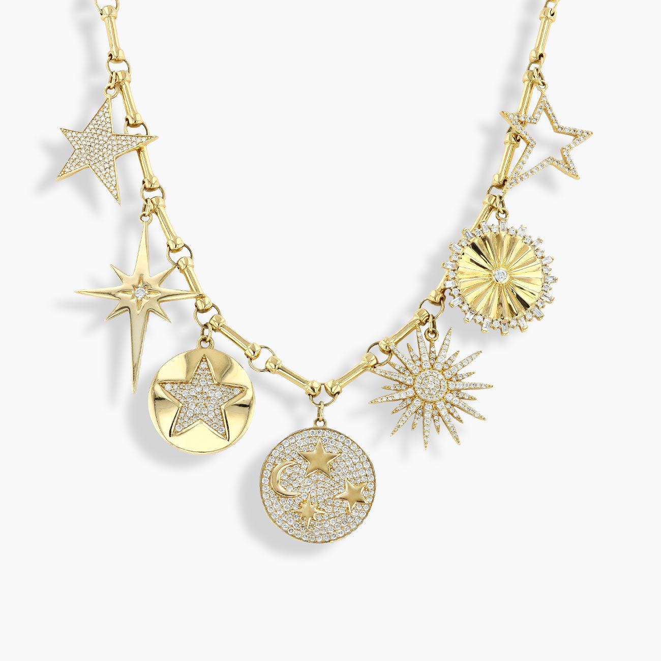 2 Carat Diamond Celestial Charm Necklace