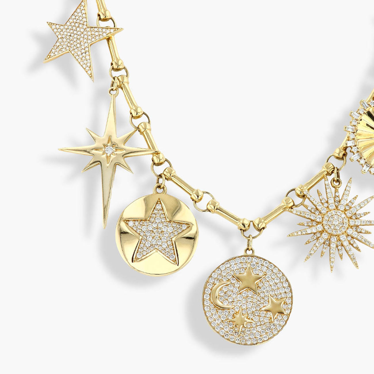 2 Carat Diamond Celestial Charm Necklace