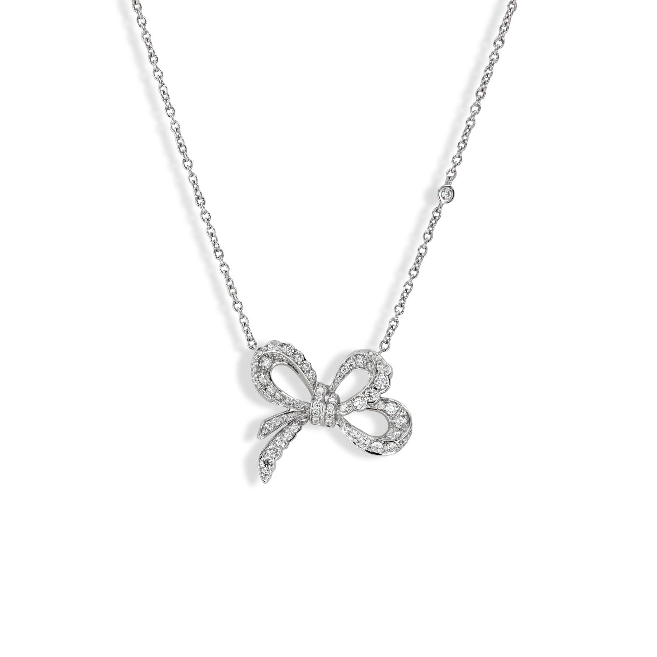 Diamond Pavé Bow Necklace