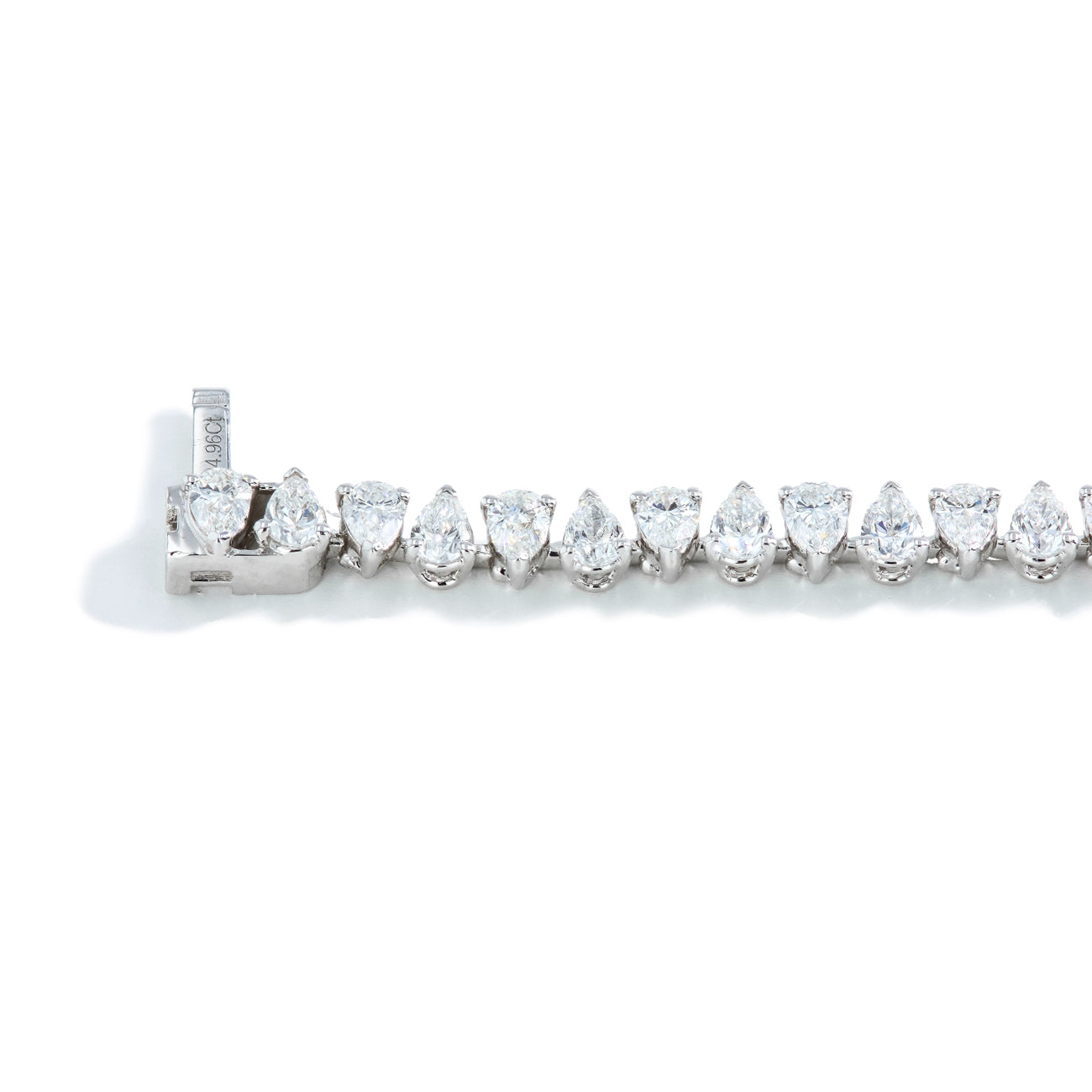 25 Carat Alternating Pear Diamond Tennis Necklace
