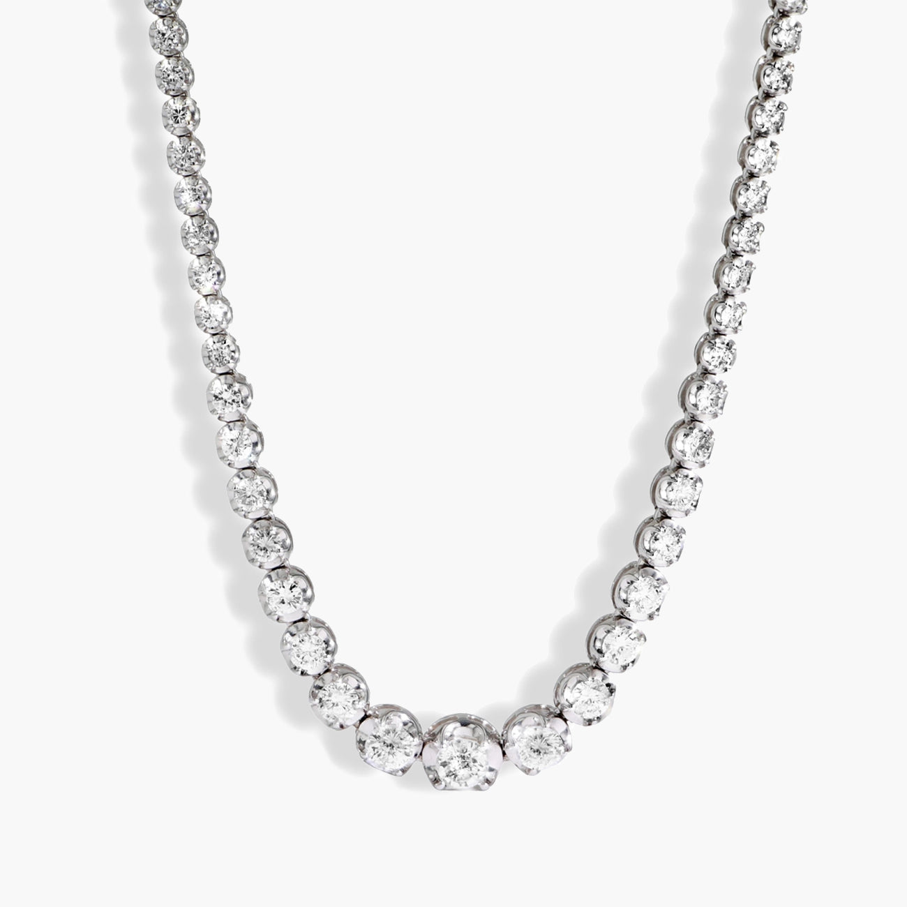 3 Carat Halfway Graduated Diamond Tennis Necklace