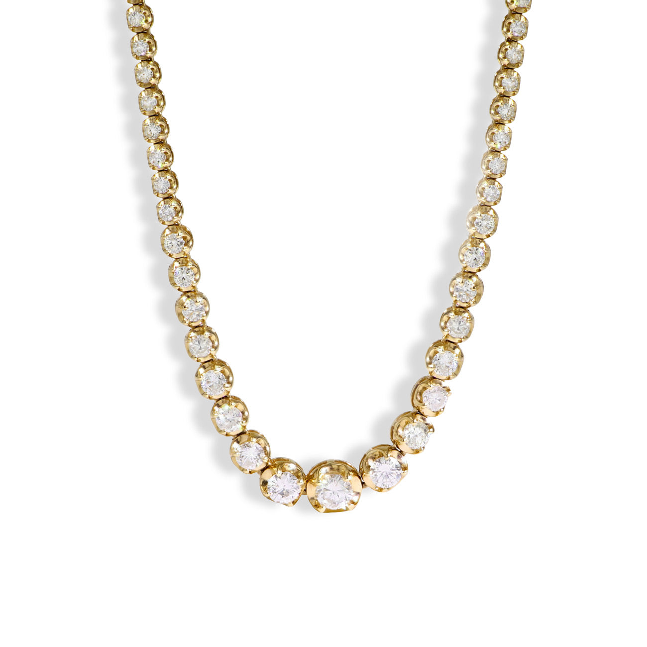 3 Carat Halfway Graduated Diamond Tennis Necklace