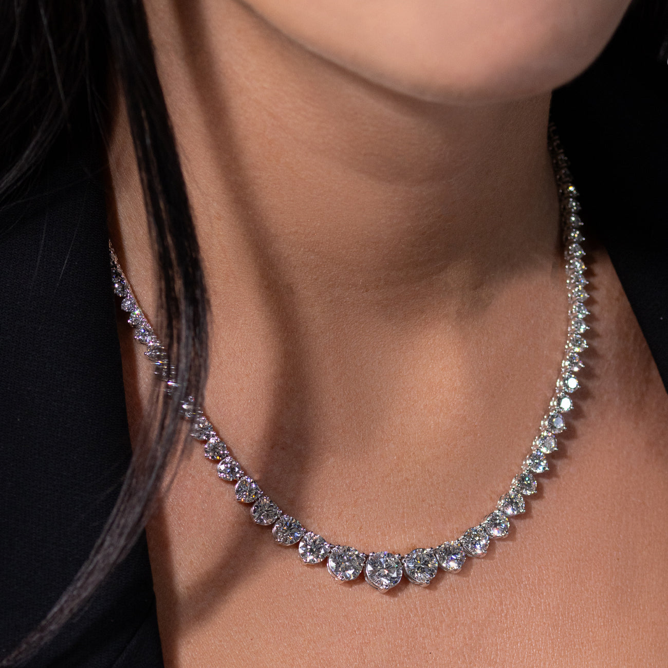 24 Carat Graduated Diamond Tennis Necklace