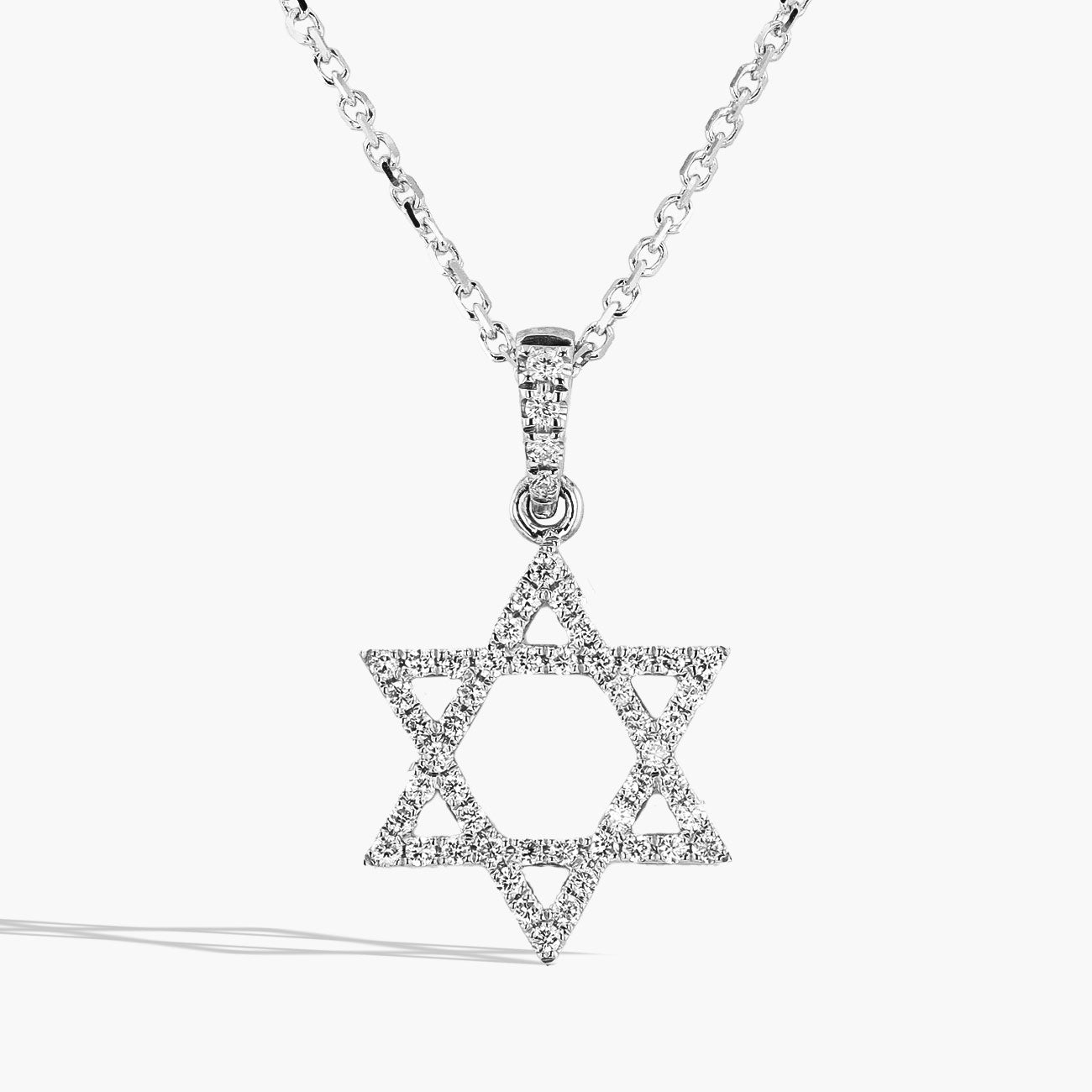 White Gold Diamond Star of David Necklace - 0.28ctw