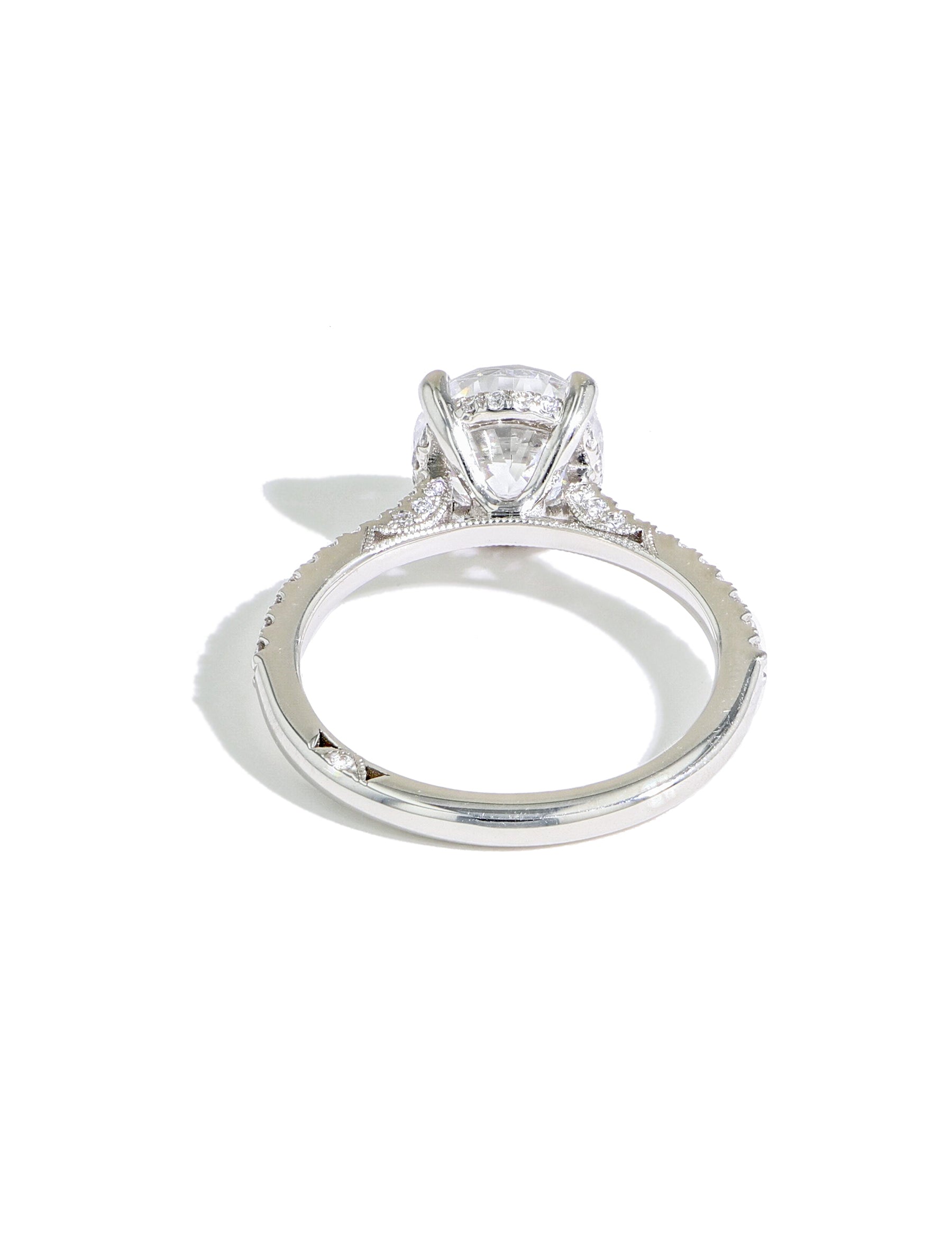 Tacori Round Hidden Halo Pave Diamond Engagement Ring Setting