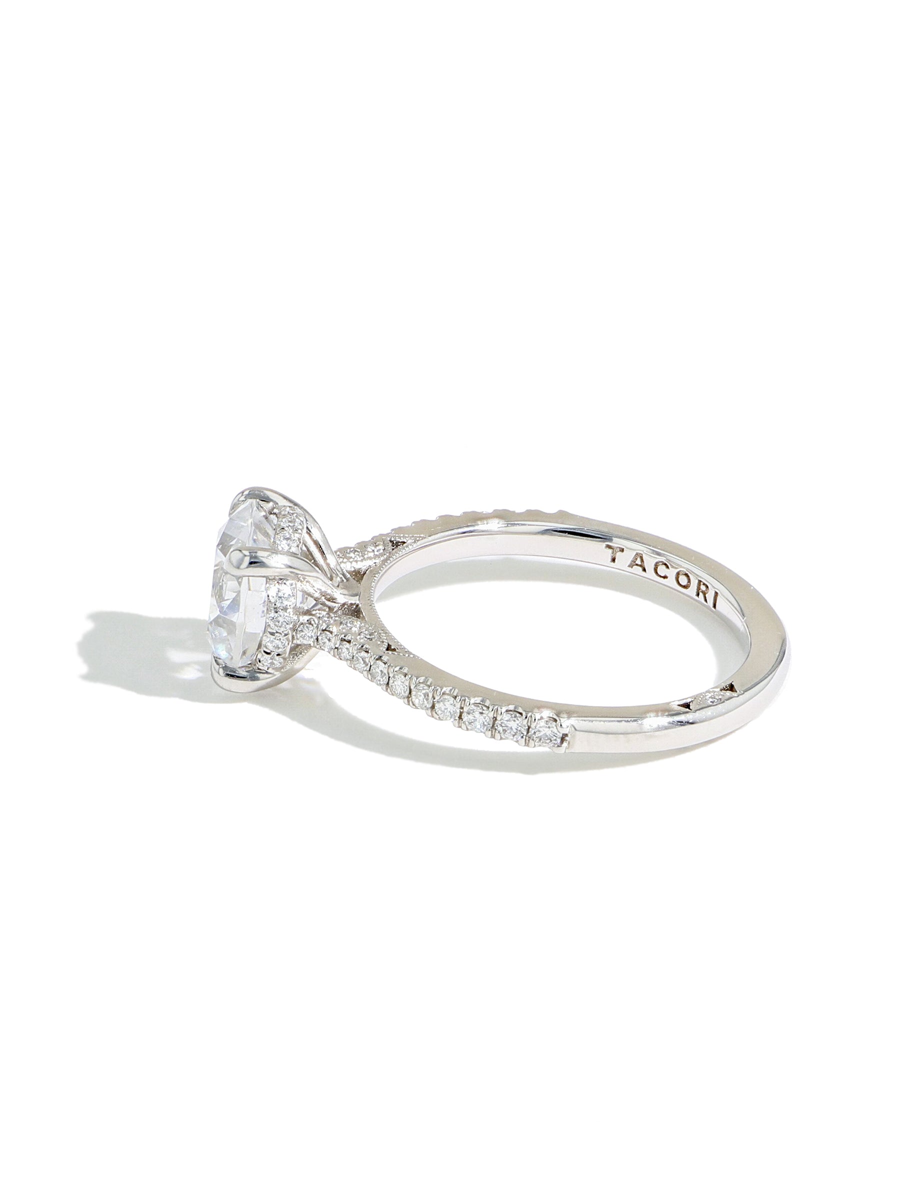 Tacori Round Hidden Halo Pave Diamond Engagement Ring Setting