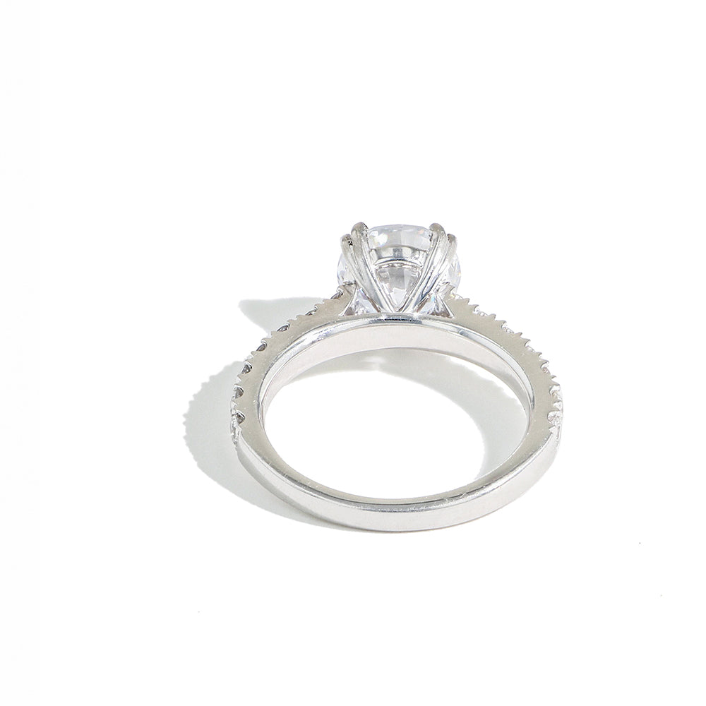 The Round Solitaire Pave Engagement Ring Setting