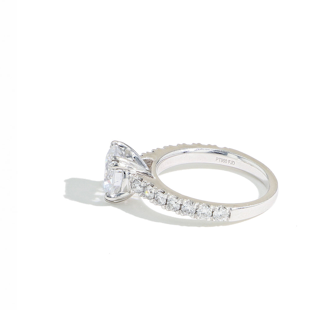 The Round Solitaire Pave Engagement Ring Setting