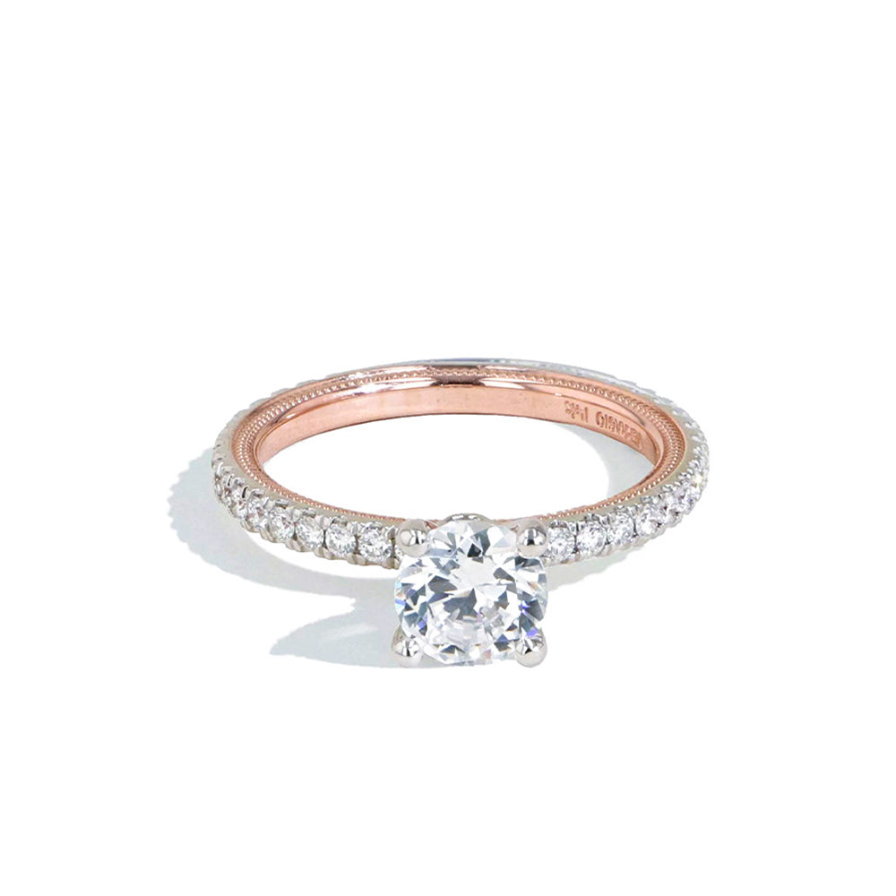 Verragio Tradition Two Tone Round Pave Diamond Engagement Ring Setting