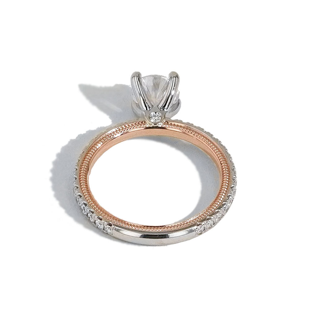 Verragio Tradition Two Tone Round Pave Diamond Engagement Ring Setting