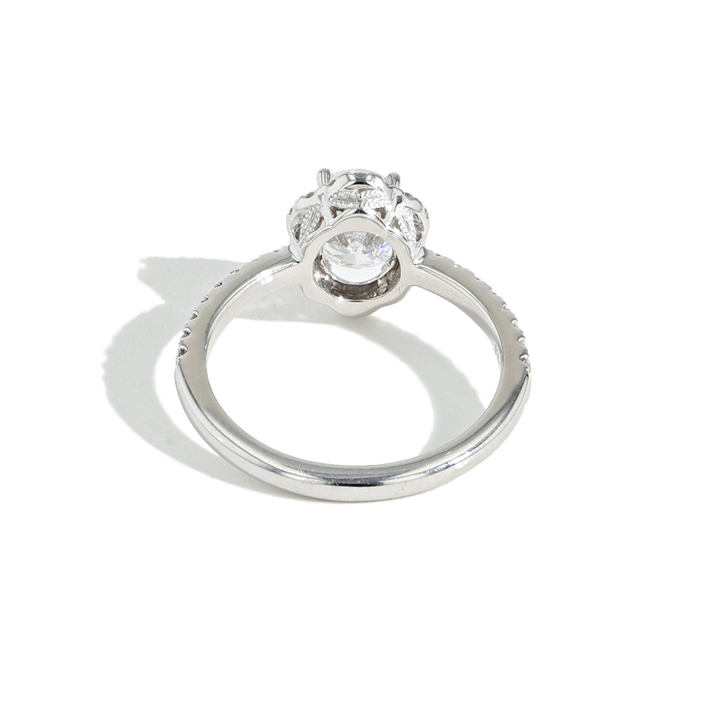 Kirk Kara Oval Diamond Hexagon Halo Engagement Ring