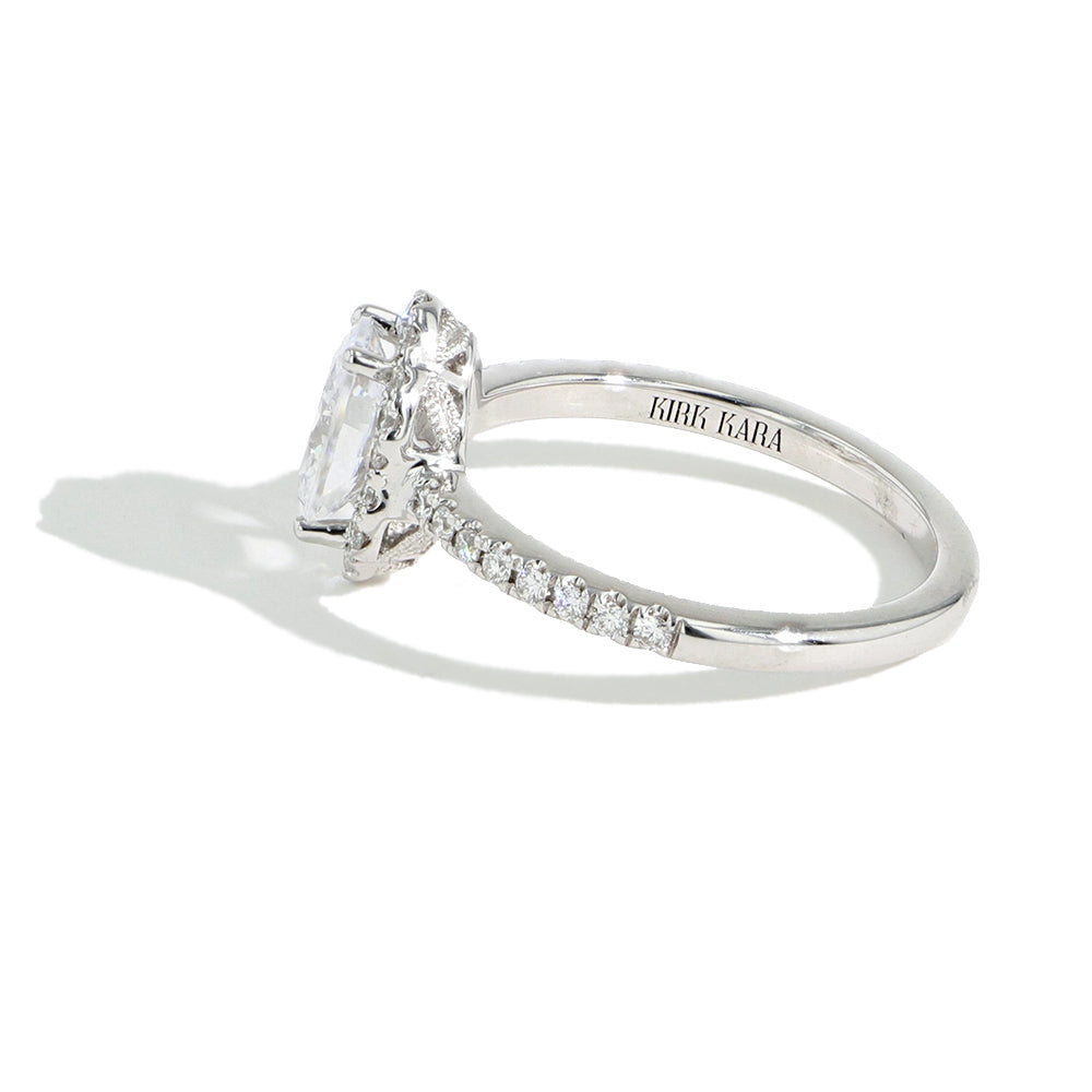 Kirk Kara Oval Diamond Hexagon Halo Engagement Ring