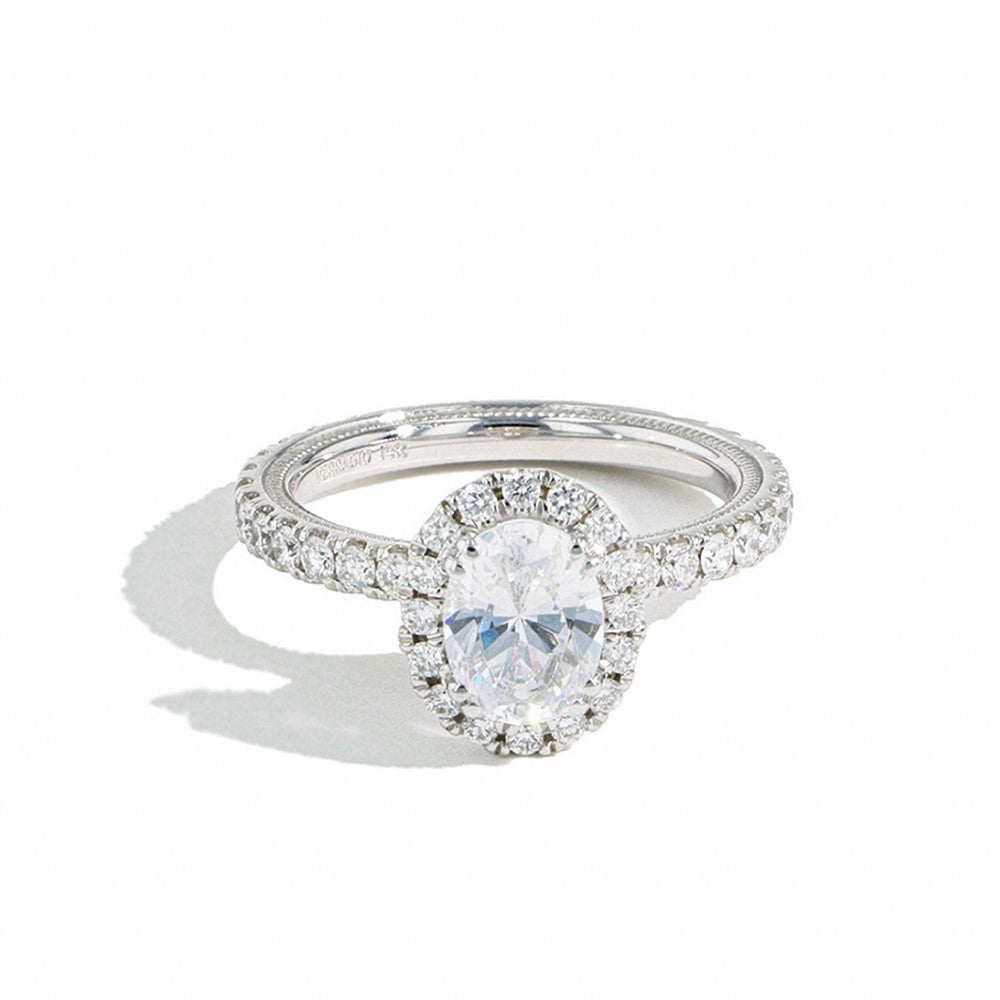 Verragio Tradition Halo Pavé Diamond Oval Engagement Ring Setting