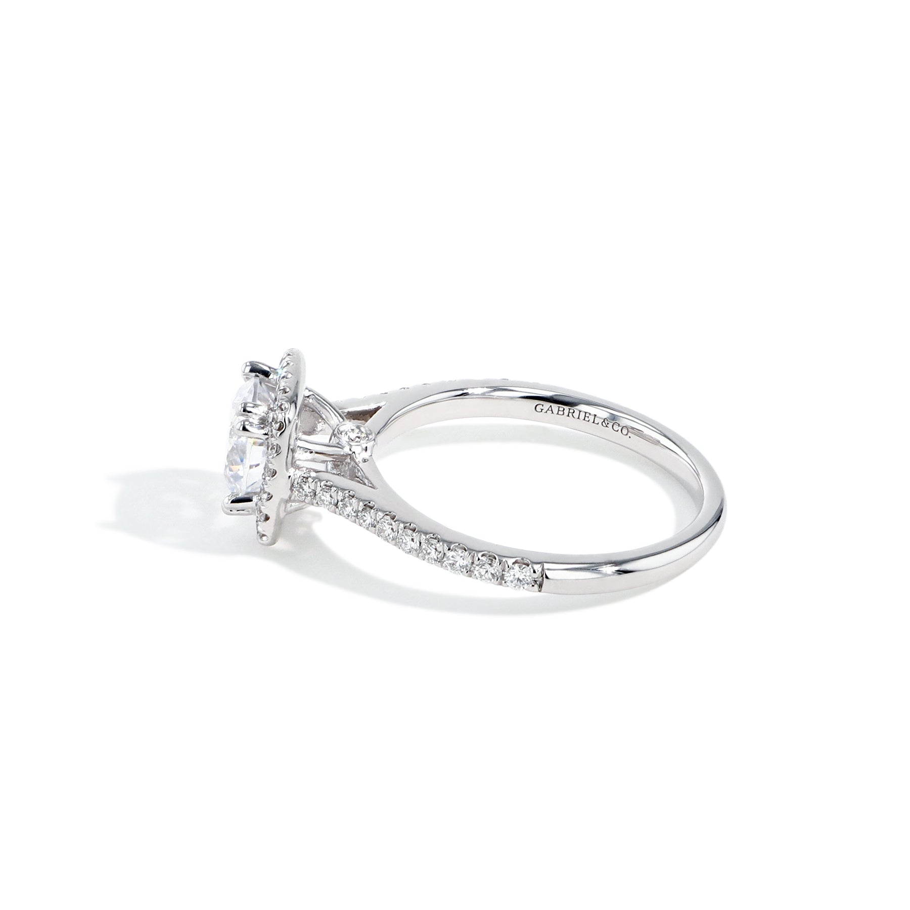 Gabriel & Co. Round Cushion Halo Diamond Engagement Ring Setting