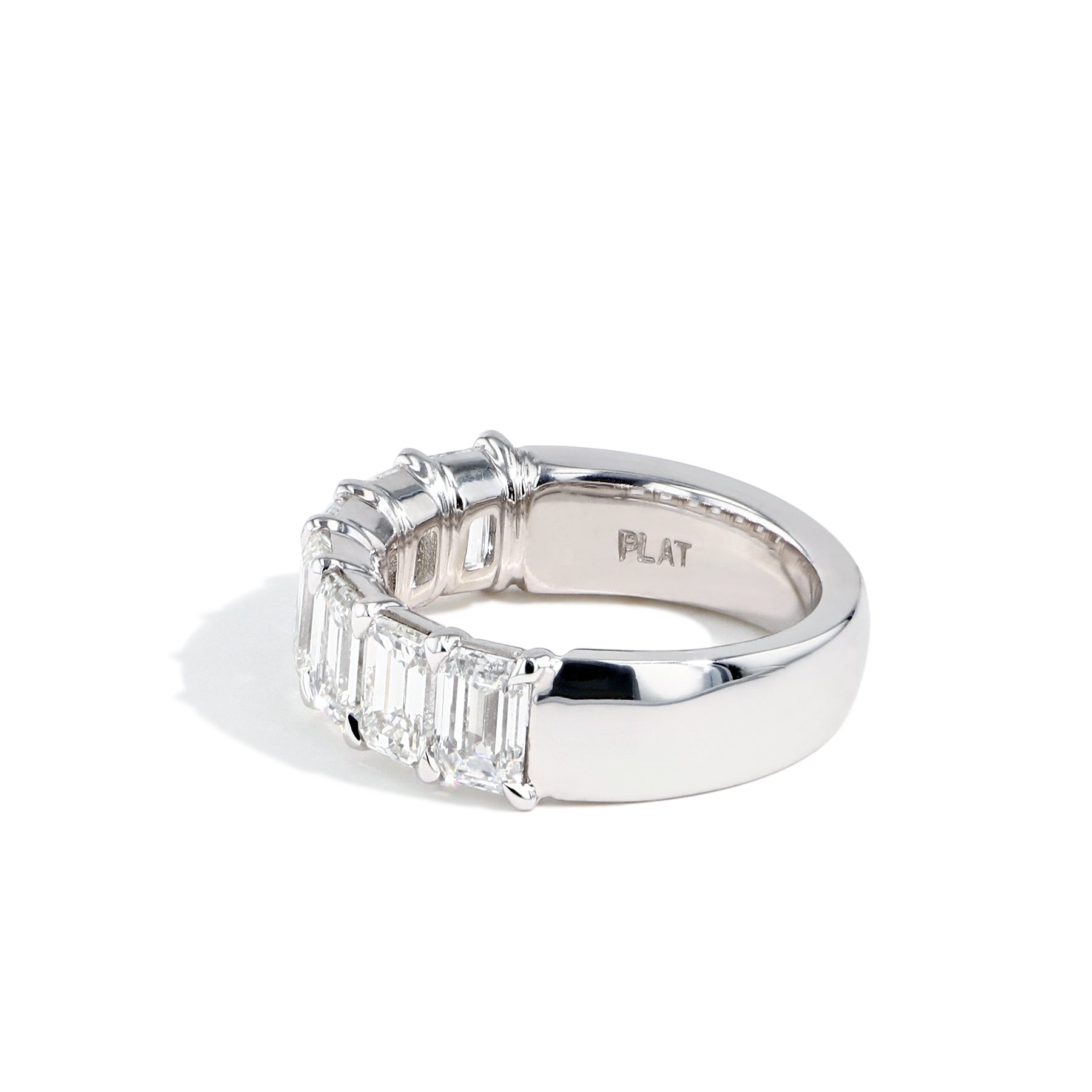 Emerald Cut Diamond Half Eternity Ring