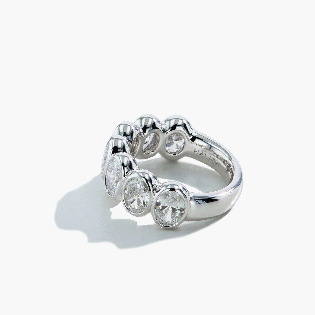 3.50 Carat Oval Diamond Bezel Wedding Band